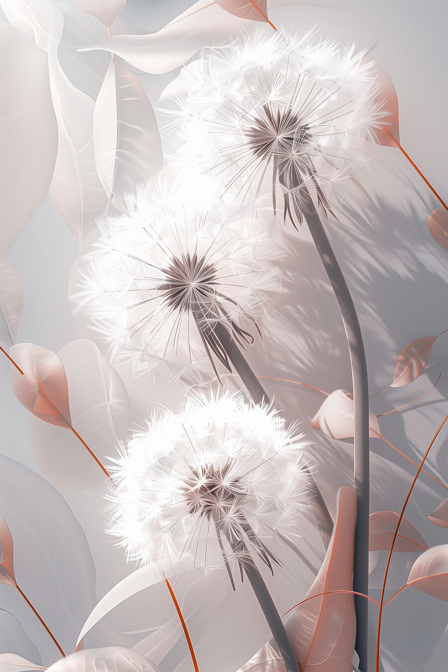 Trei pufuri aplecate — design complet