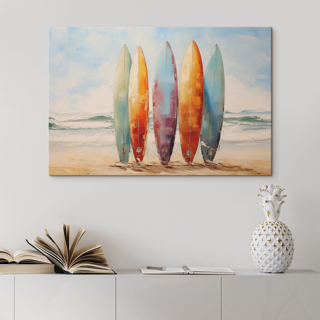Plăci de surf într-un interior