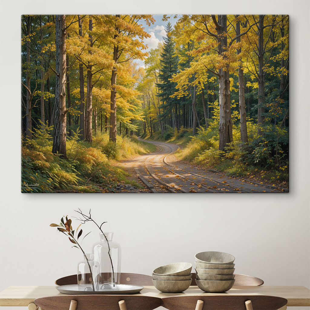 Potecă sinuoasă prin pădure — interior 1