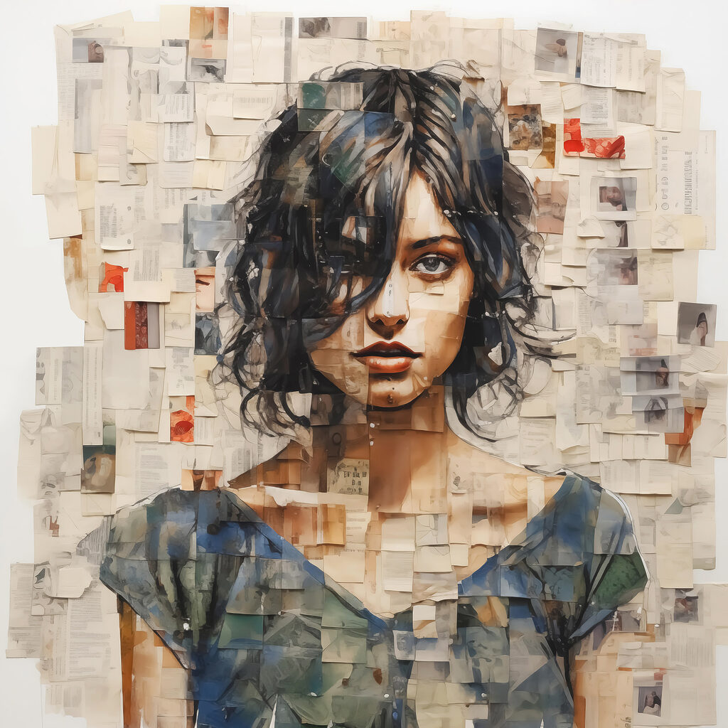Portret din fragmente pale — design complet