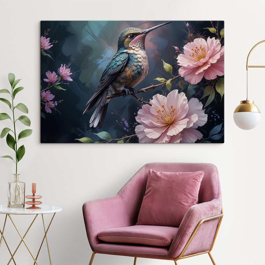 Colibri printre bujori — interior 1