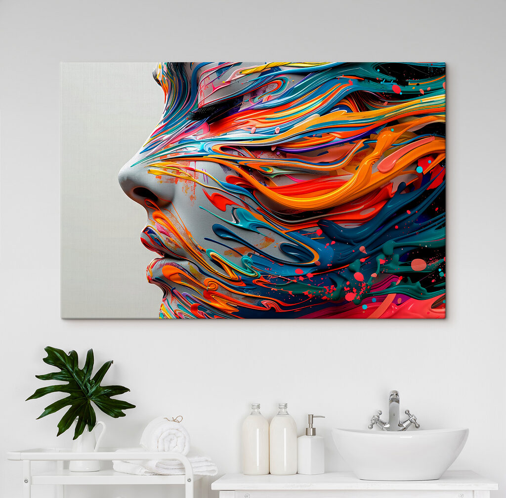Profil din dungi colorate într-un interior