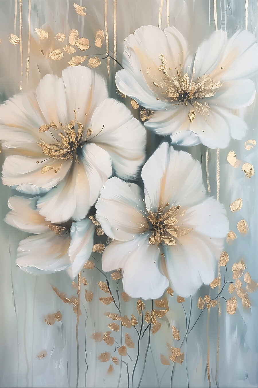 Flori pe dungi albastre — design complet
