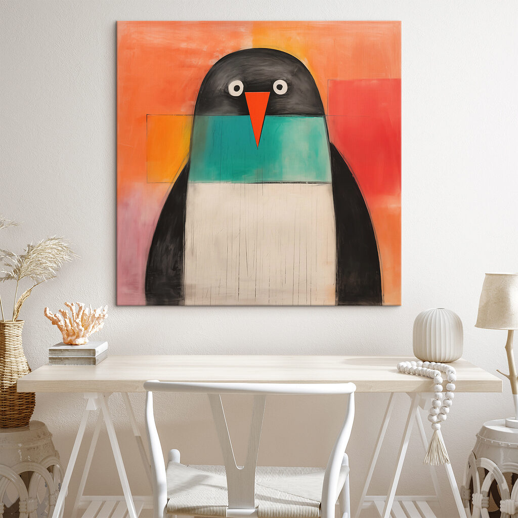 Pinguin în culori simple — interior 1