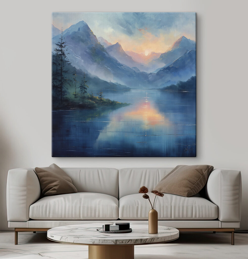 Lac de munte seara — interior 1
