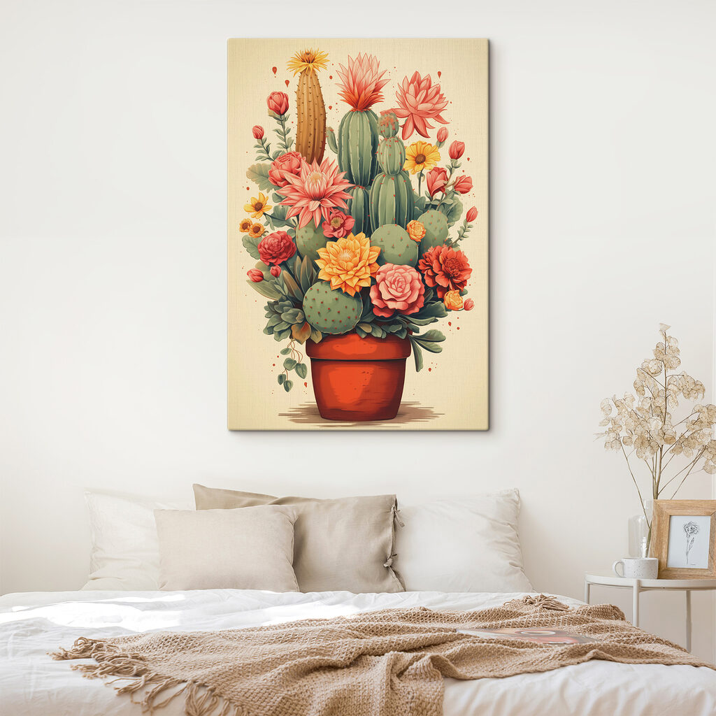 Cactuși înfloriți în ghiveci — interior 1