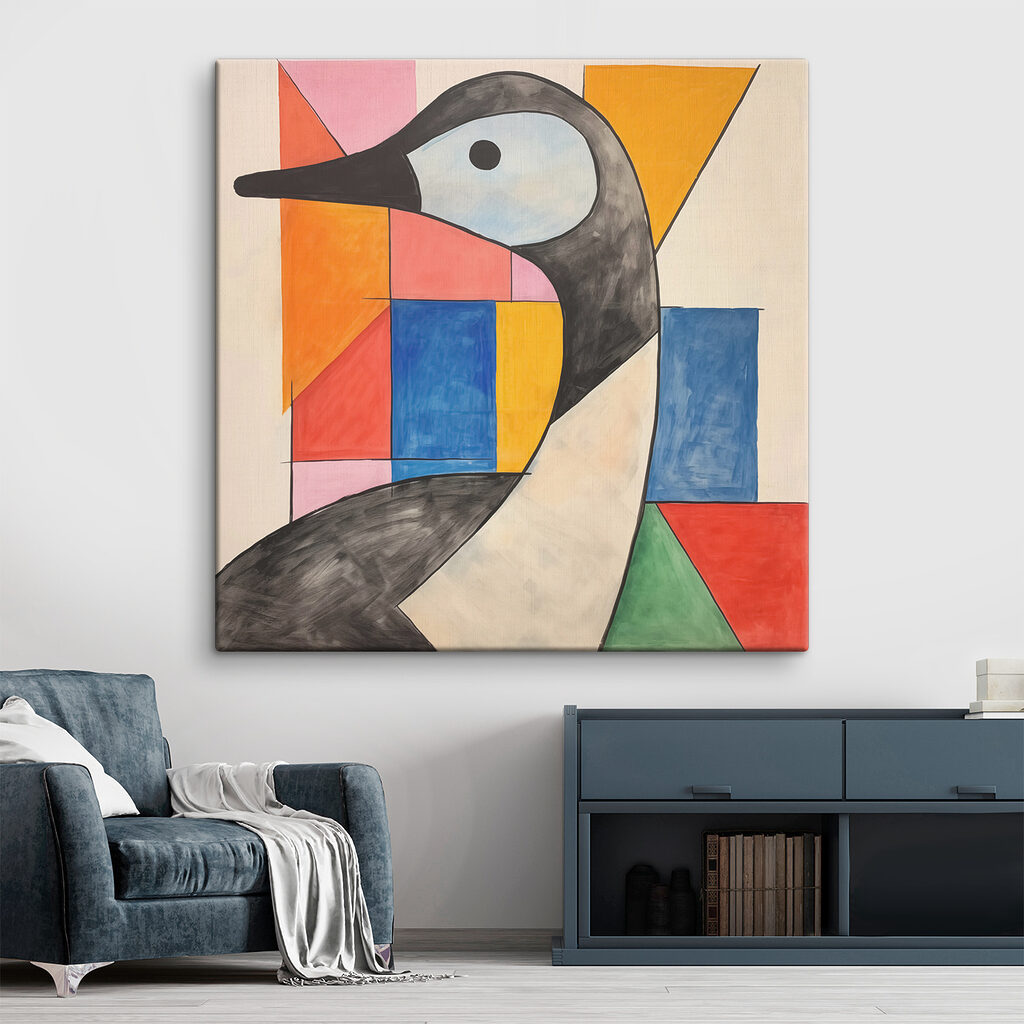 Pasăre între pătrate colorate — interior 2