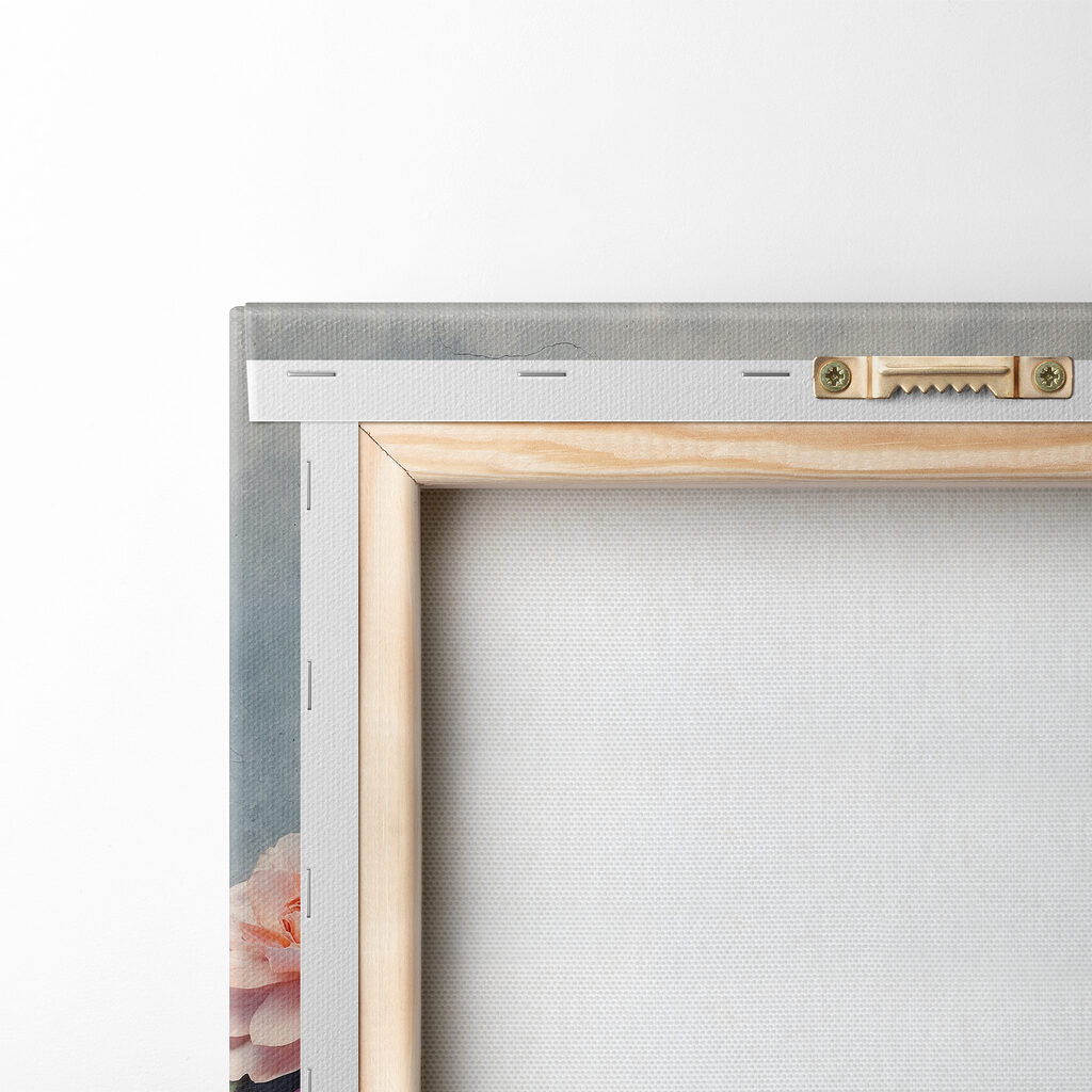 Buchet pastel pe albastru — verso