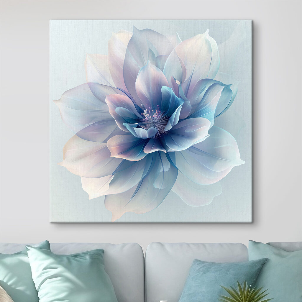 Floare albastră în pastel — interior 1