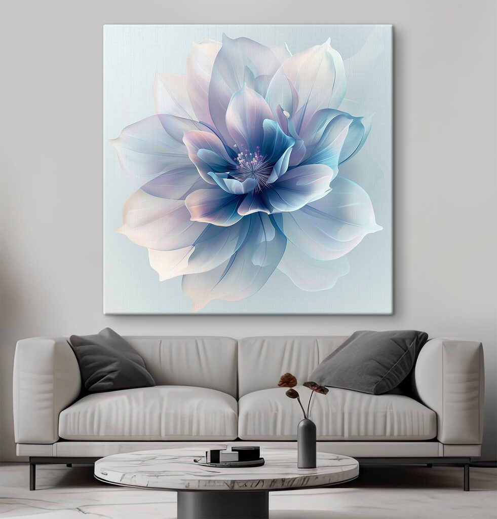 Floare albastră în pastel — interior 2
