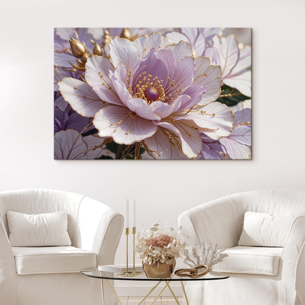 Floare lila, nervuri aurii — interior 2