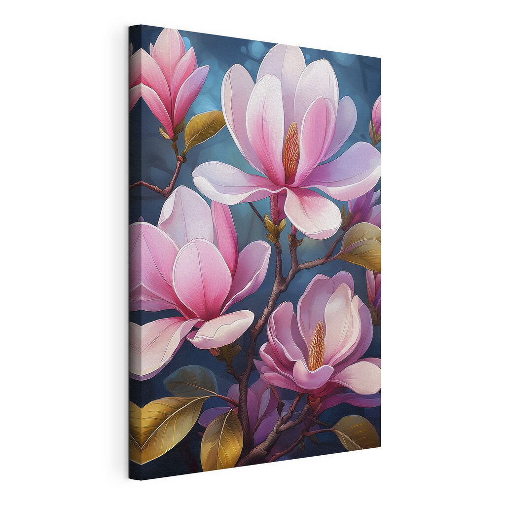 Magnolie roz pe albastru — vizualizare produs