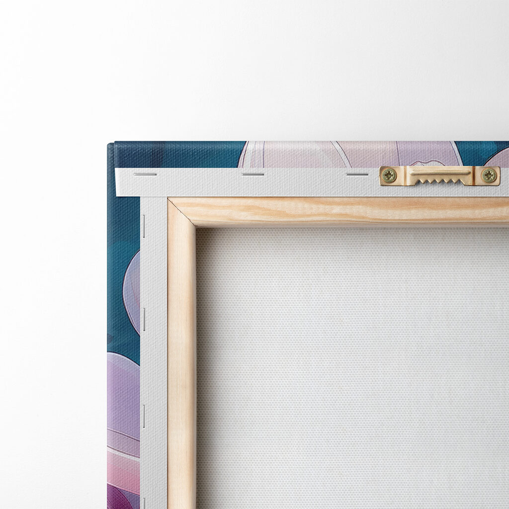 Magnolie roz pe albastru — verso
