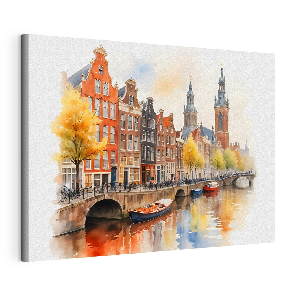 Amsterdam în acuarelă aurie — vizualizare produs