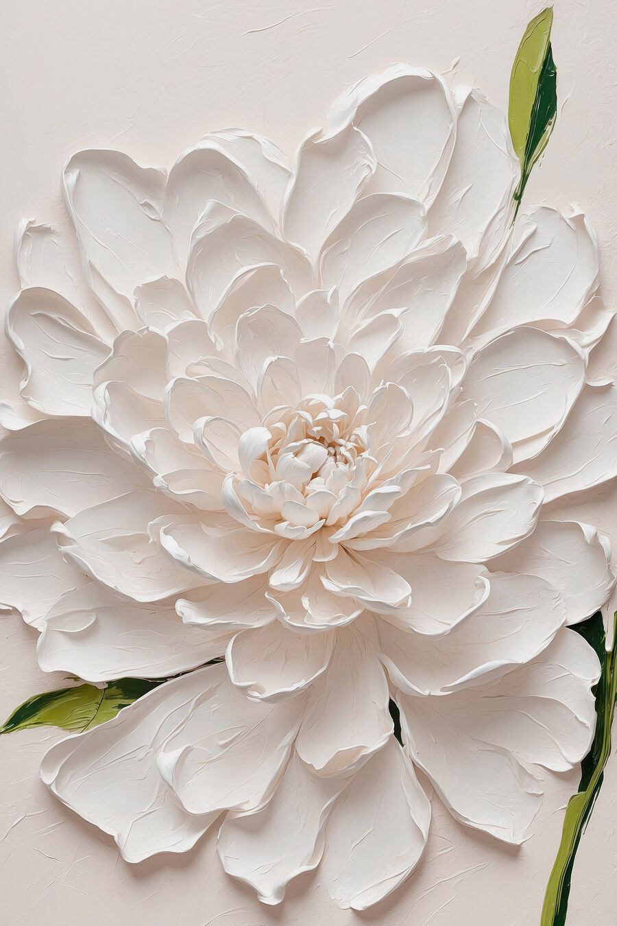 Floare albă cu verde — design complet