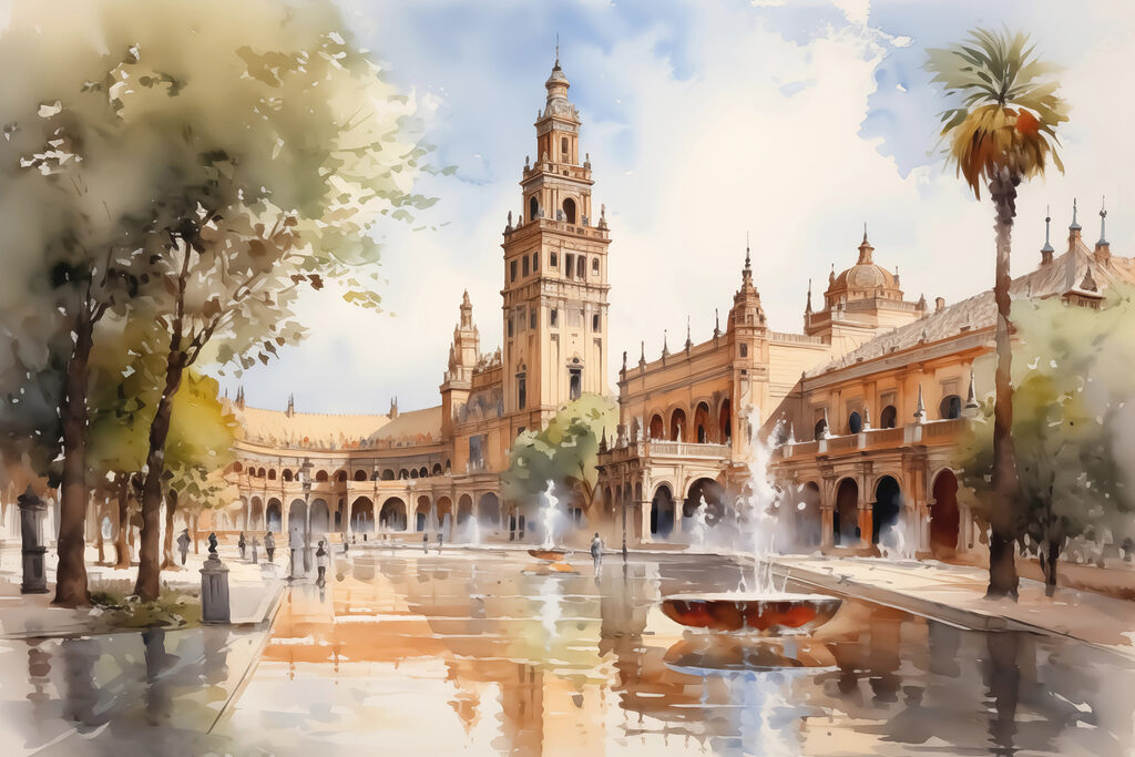 Sevilla în acuarelă — design complet