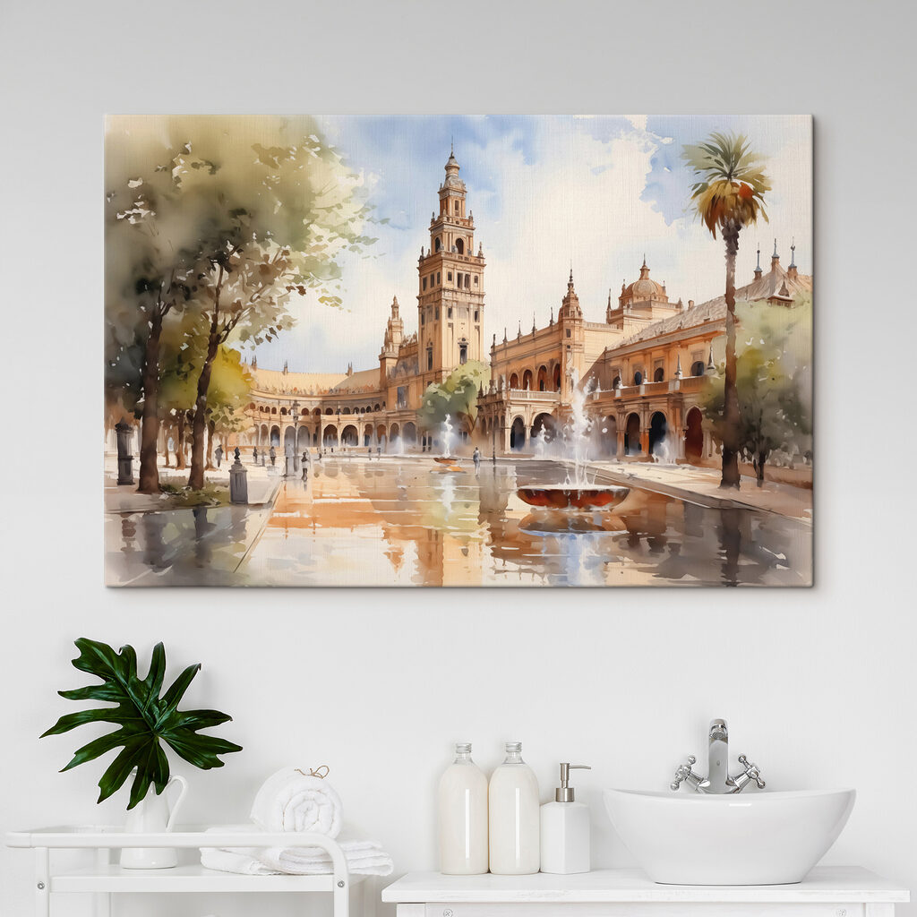 Sevilla în acuarelă într-un interior