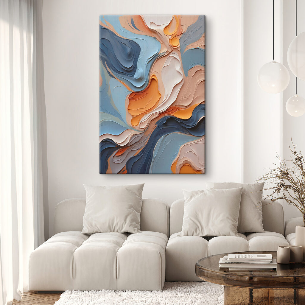Straturi pastel pe albastru — interior 2