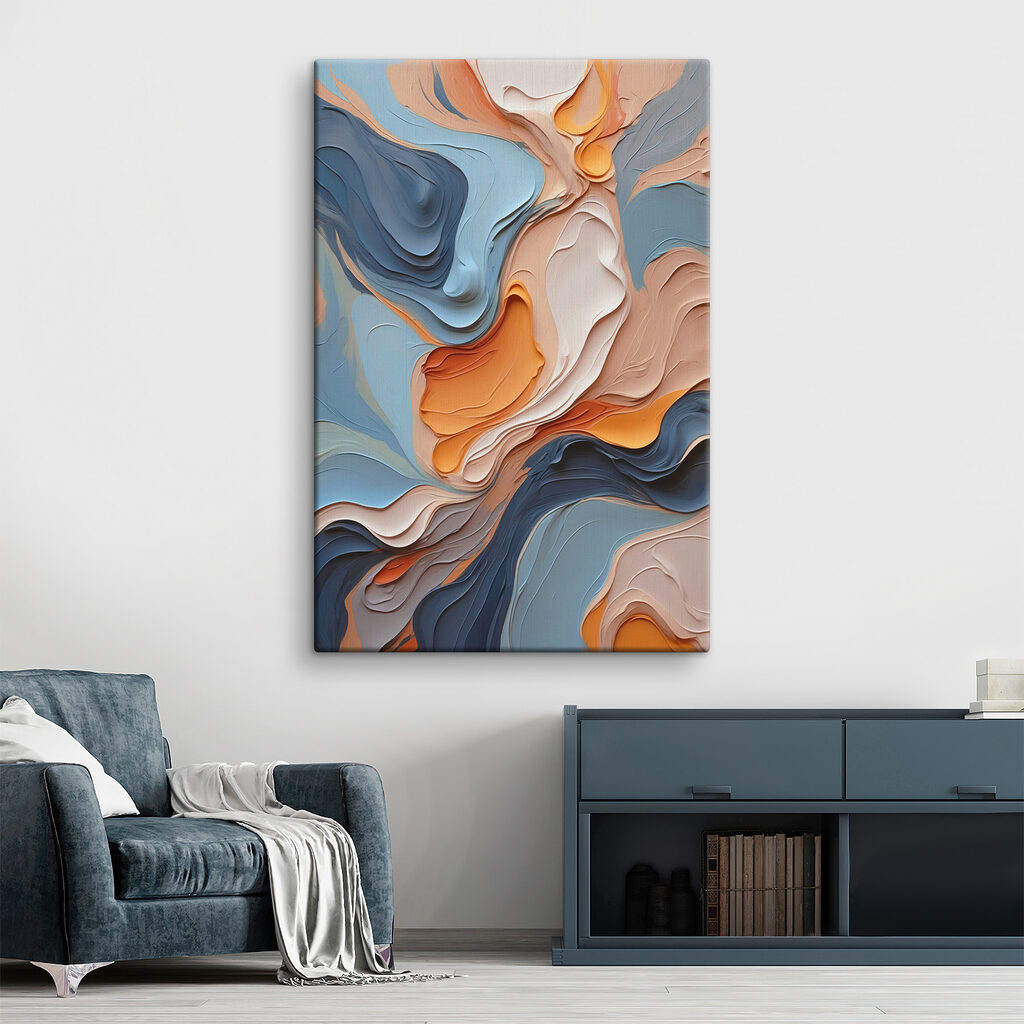 Straturi pastel pe albastru — interior 3