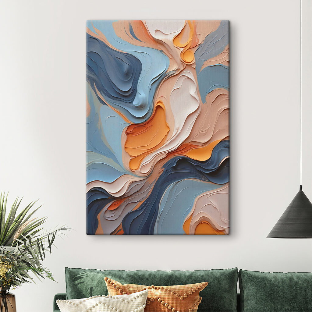 Straturi pastel pe albastru — interior 1