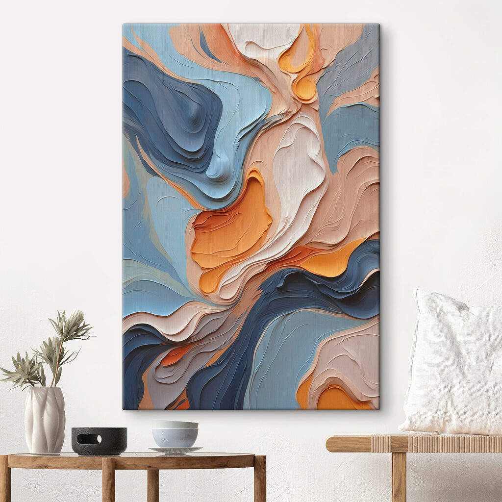 Straturi pastel pe albastru — interior 4