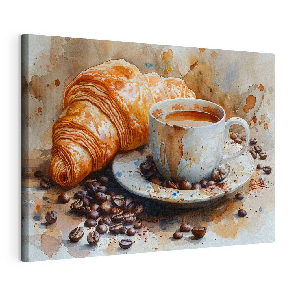 Croissant lângă cafea — vizualizare produs