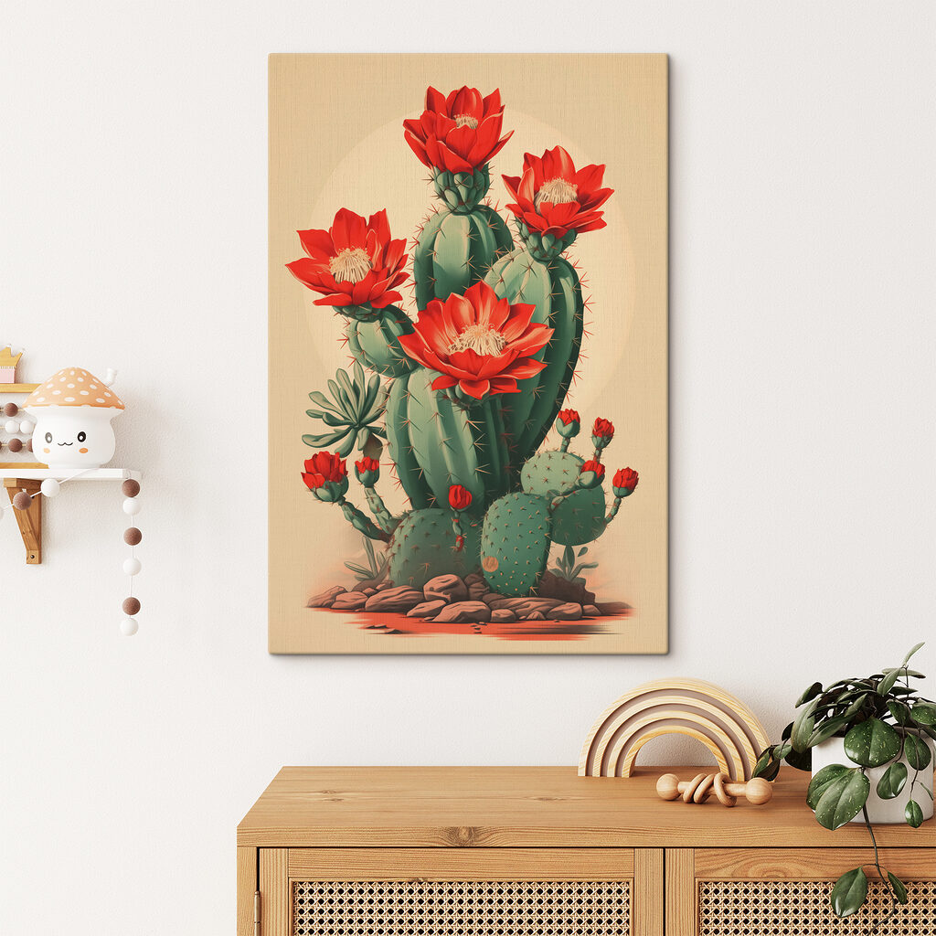 Cactuși cu flori roșii — interior 1