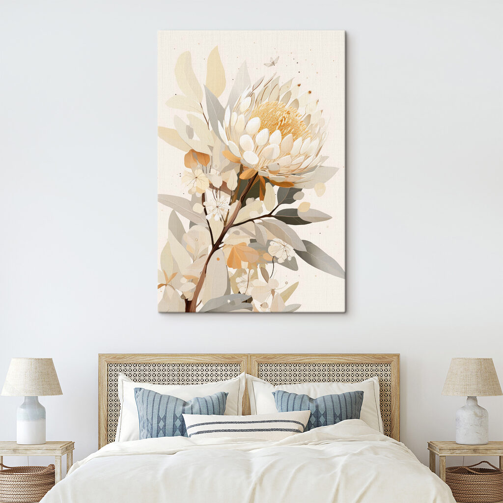 Protea printre frunze — interior 1