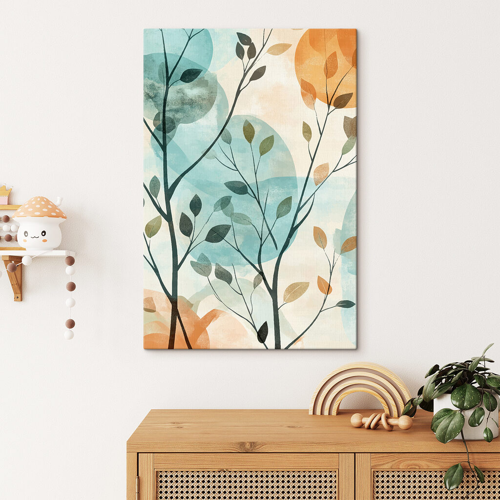 Ramuri în cercuri pastel — interior 1