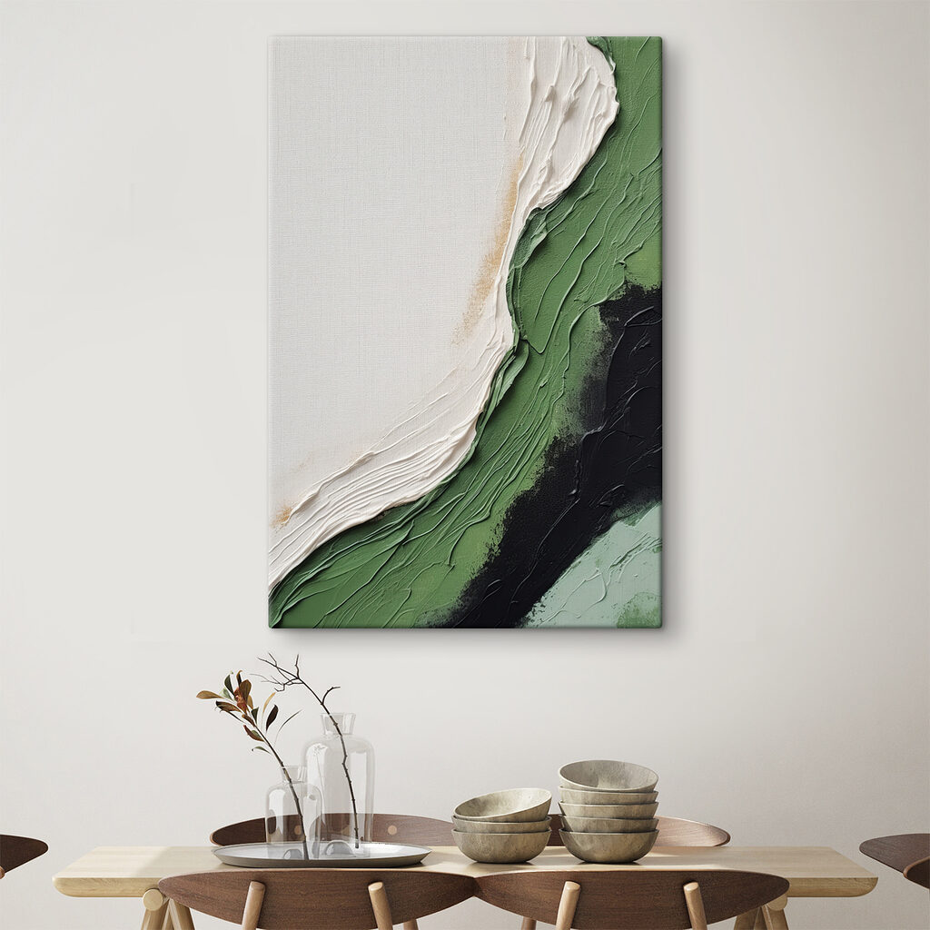 Margine verde pe crem într-un interior