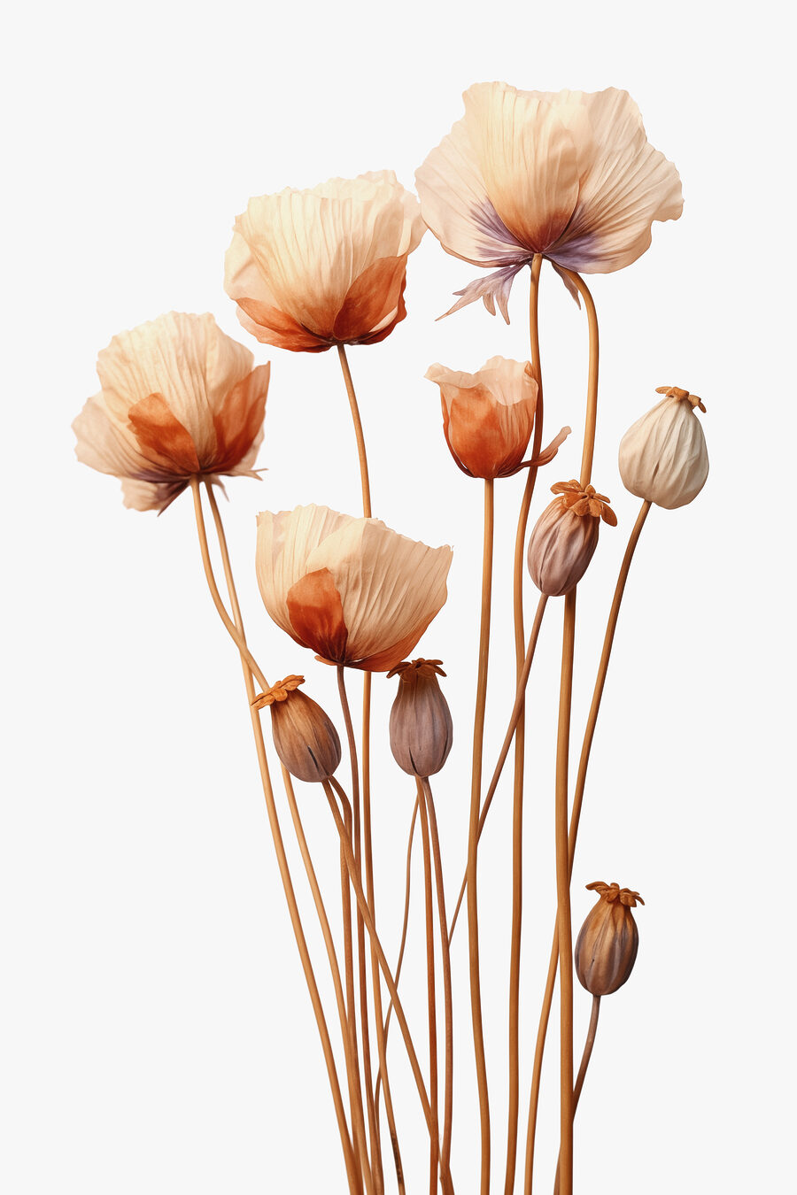 Flori uscate pe tulpini — design complet