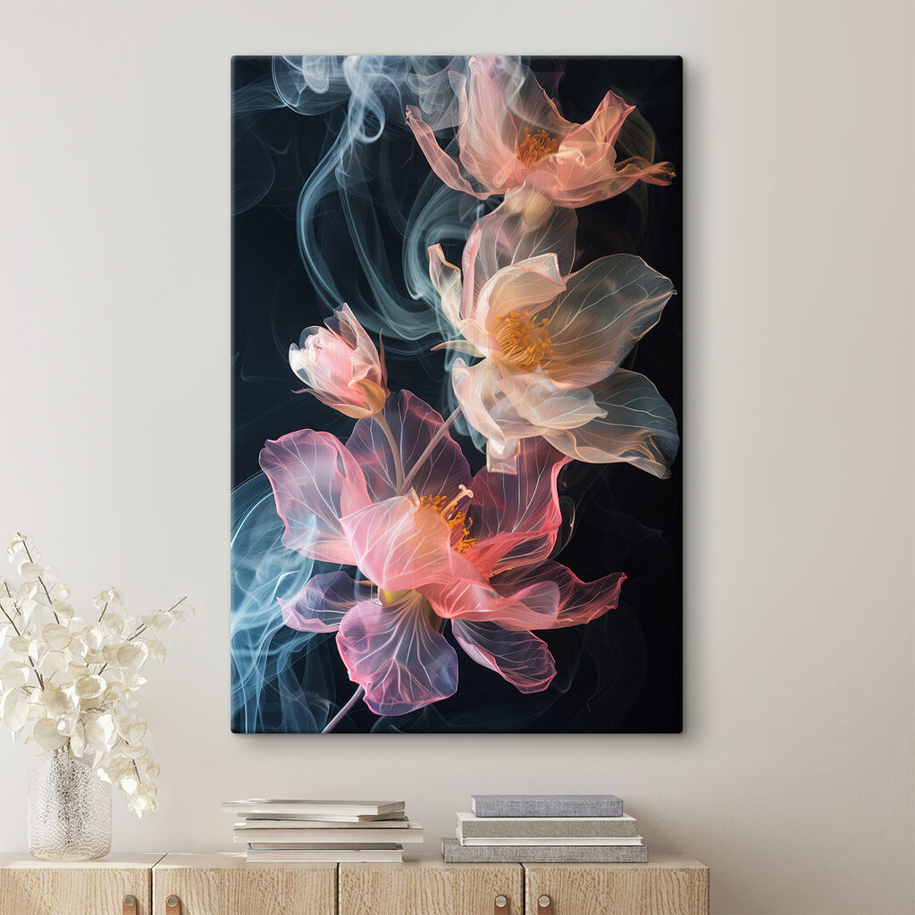 Flori din fum colorat — interior 1