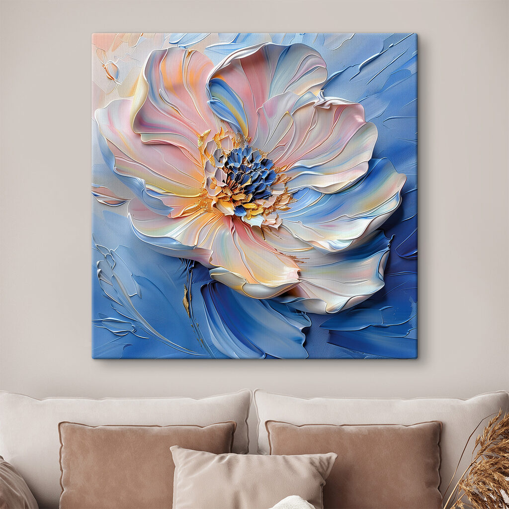 Floare pastel pe albastru — interior 3