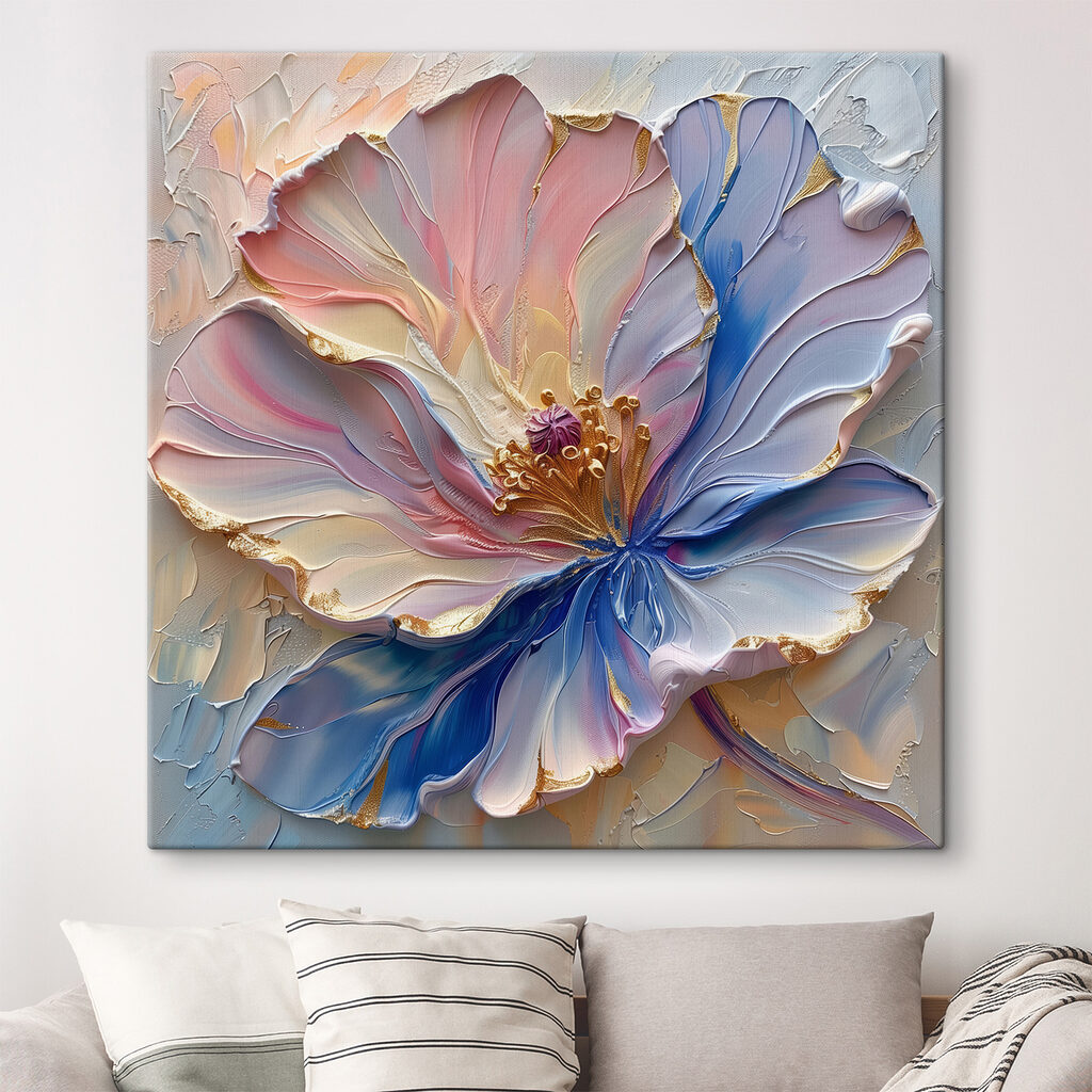 Floare cu margini colorate într-un interior