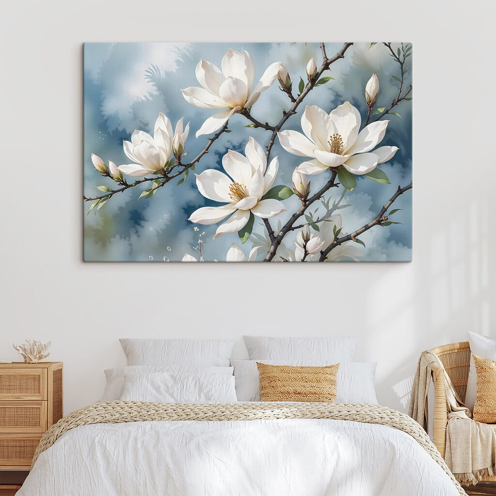 Magnolie albă, petale deschise — interior 1