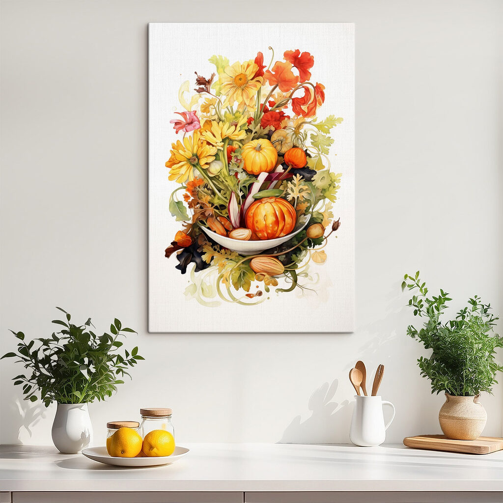 Legume în acuarelă caldă — interior 1
