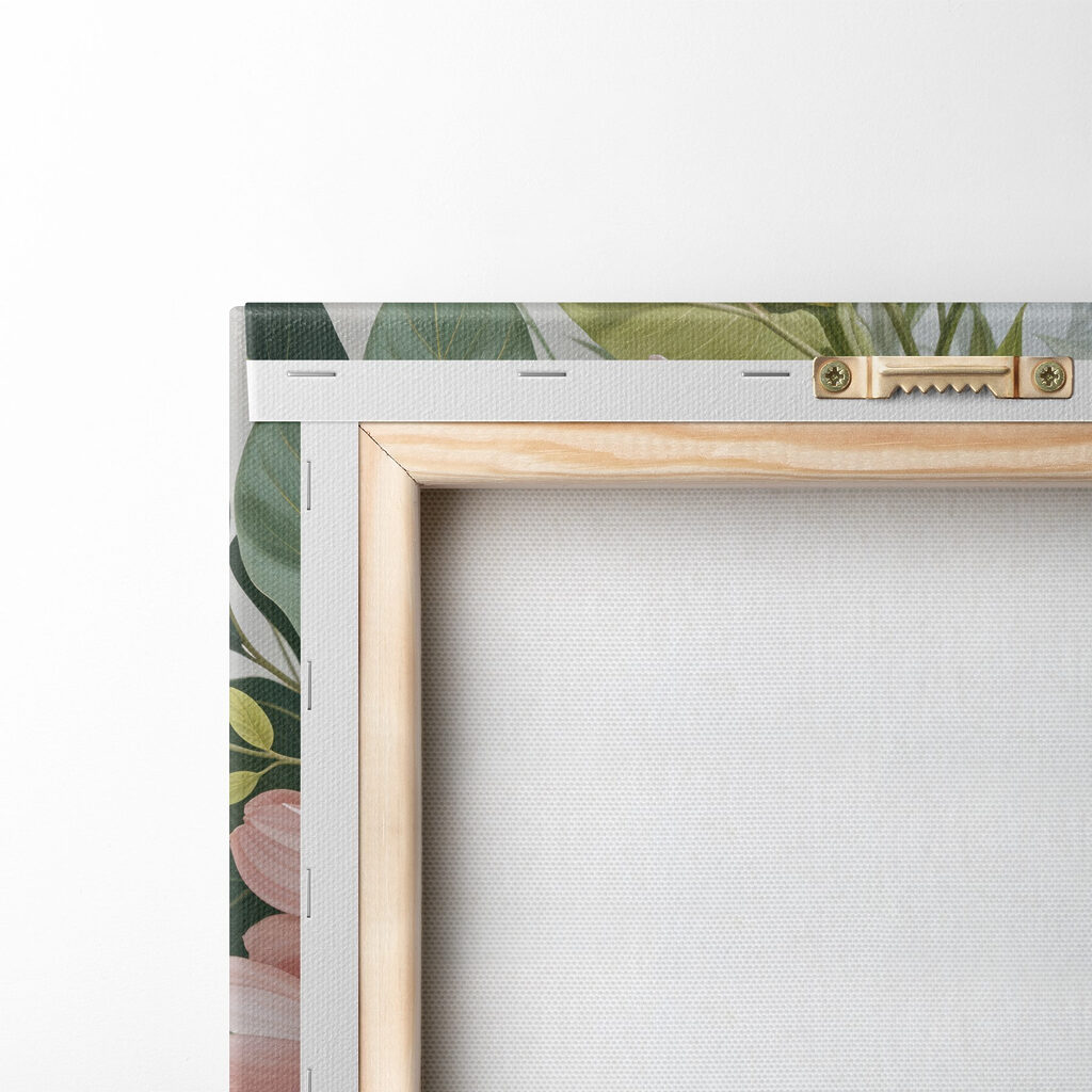 Flori pastel printre frunze — verso