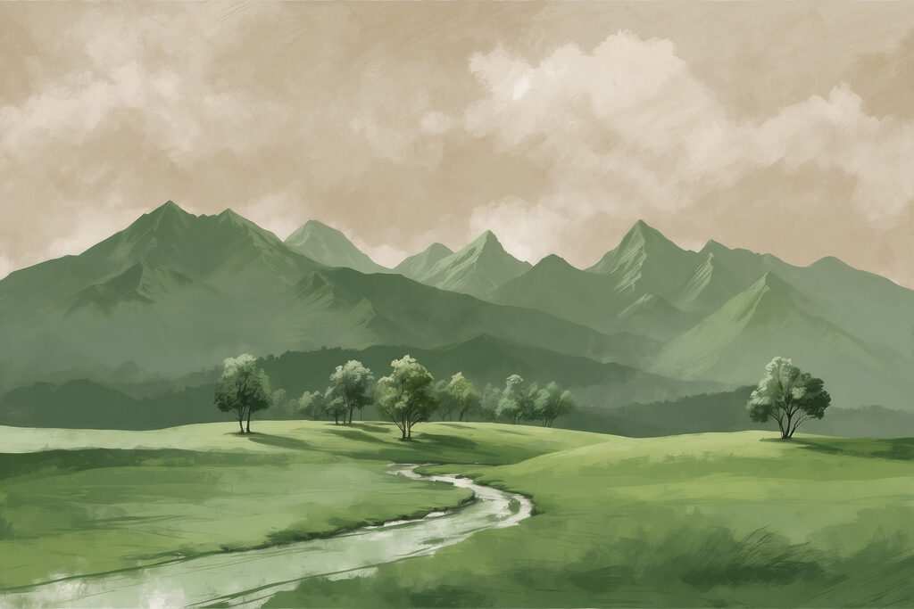 Râu prin valea verde — design complet