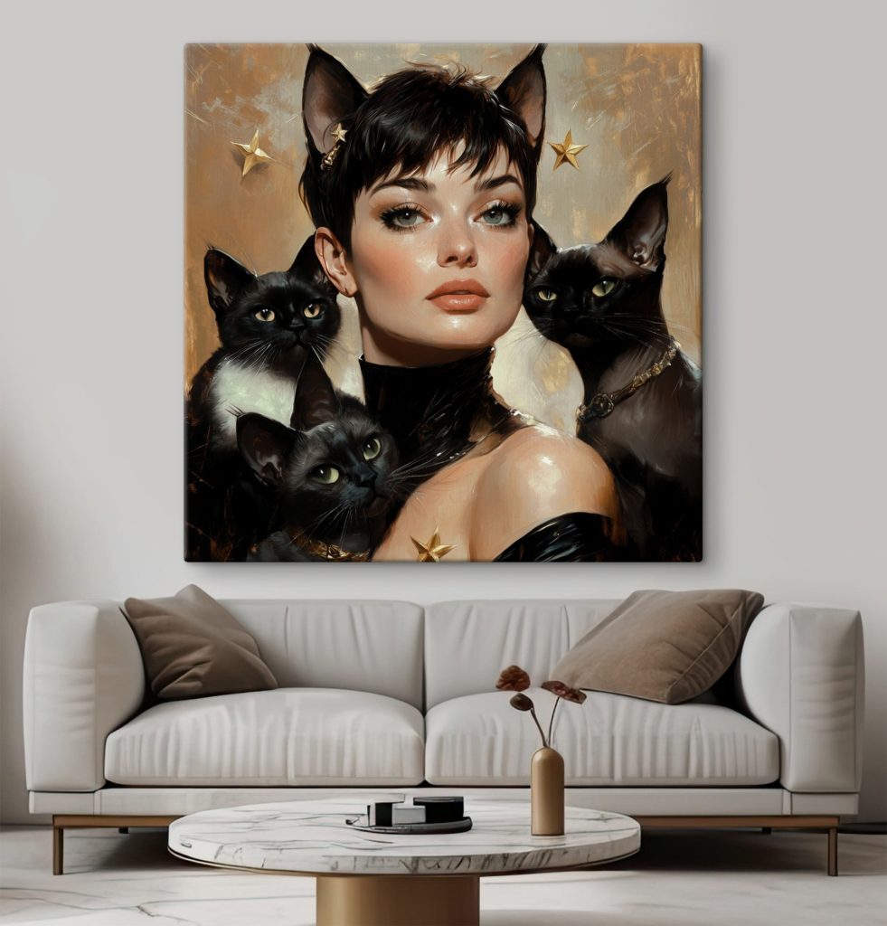 Portret cu pisici negre — interior 2