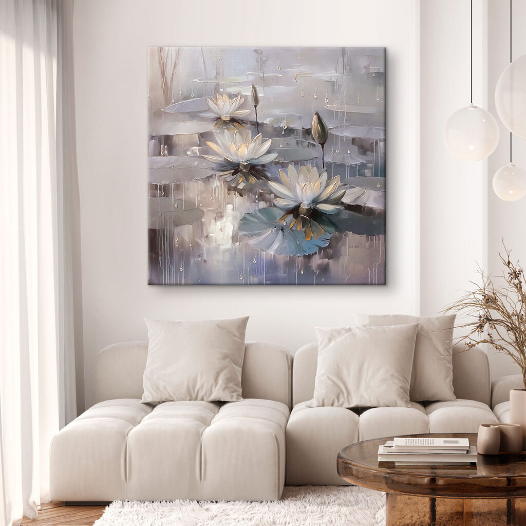 Nuferi albi, reflexii gri — interior 1