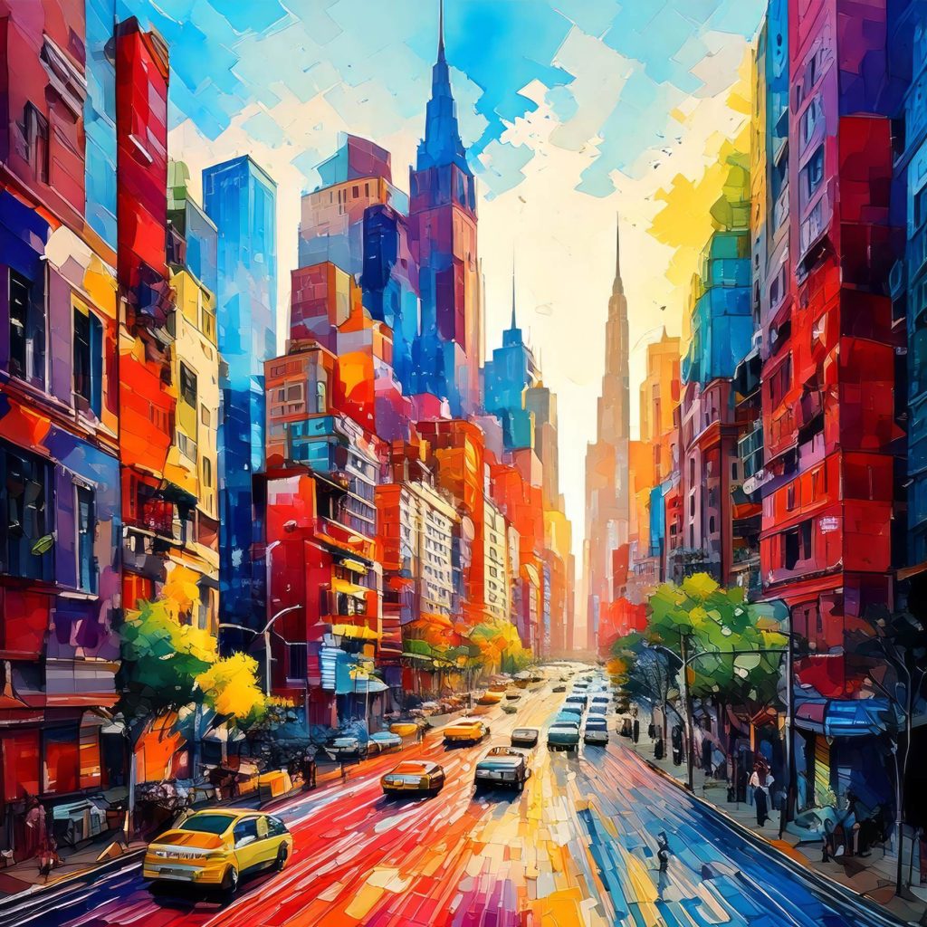 Stradă colorată în oraș — design complet