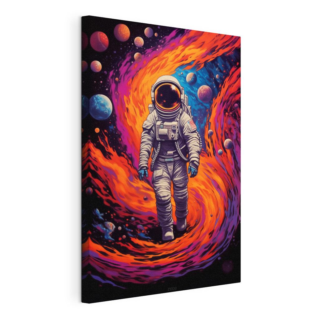 Astronaut printre culori — vizualizare produs