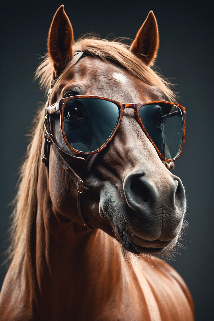 Cal cu ochelari întunecați — design complet