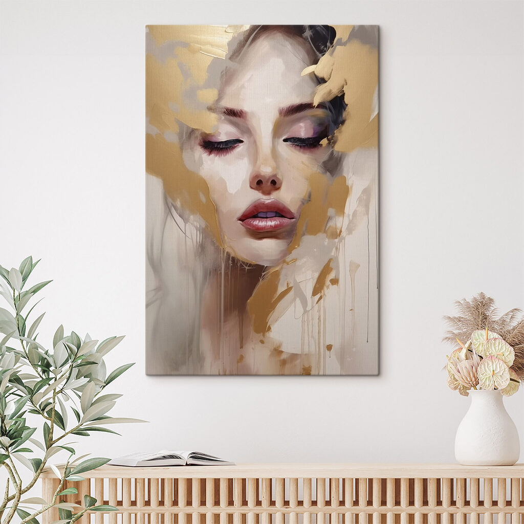 Portret cu tușe aurii — interior 2