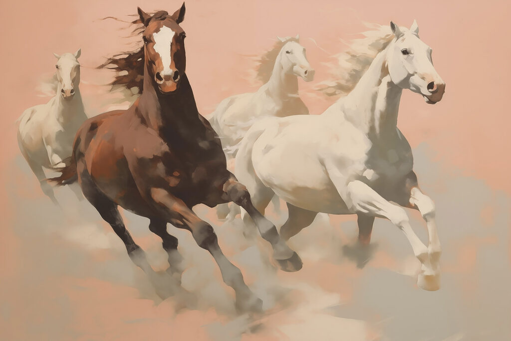 Cai în galop — design complet