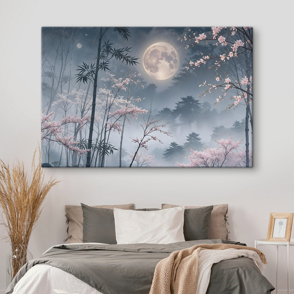 Lună deasupra florilor într-un interior