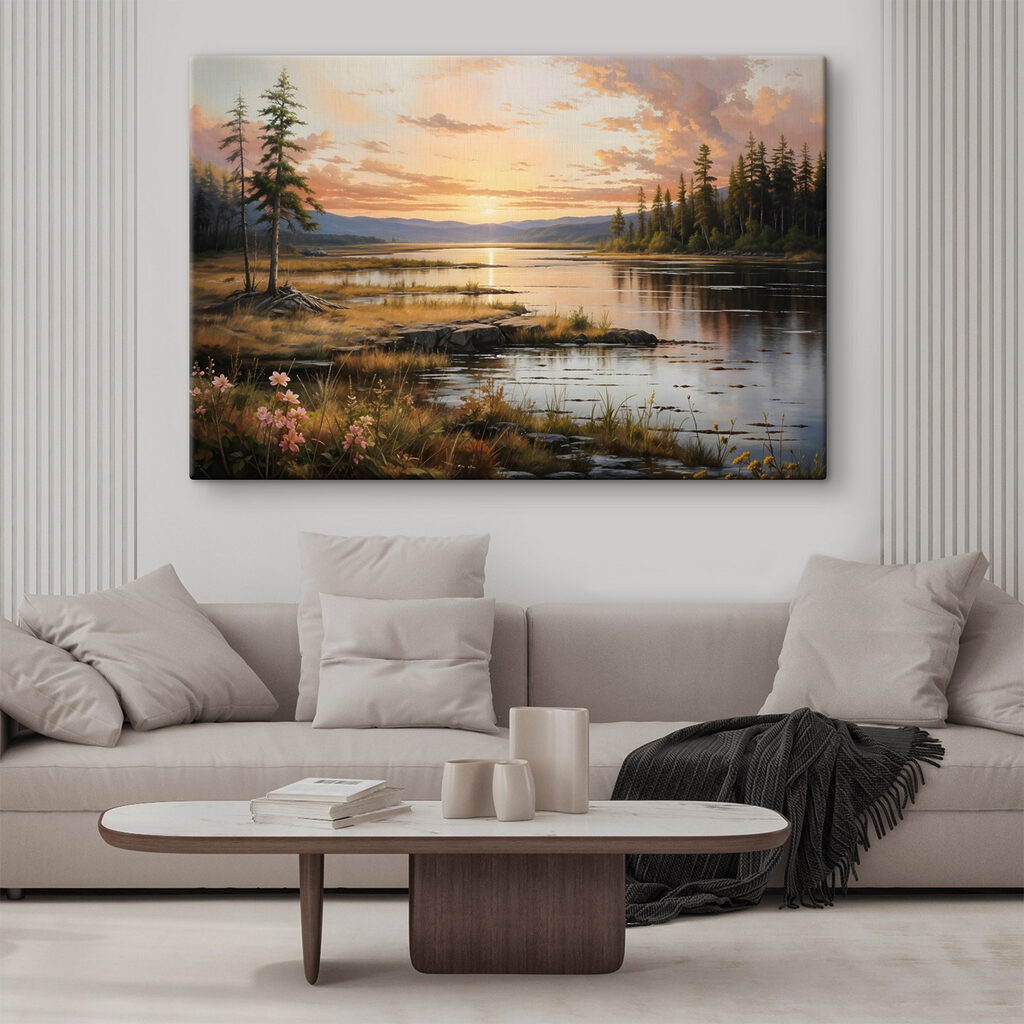 Pini lângă lac liniștit — interior 2