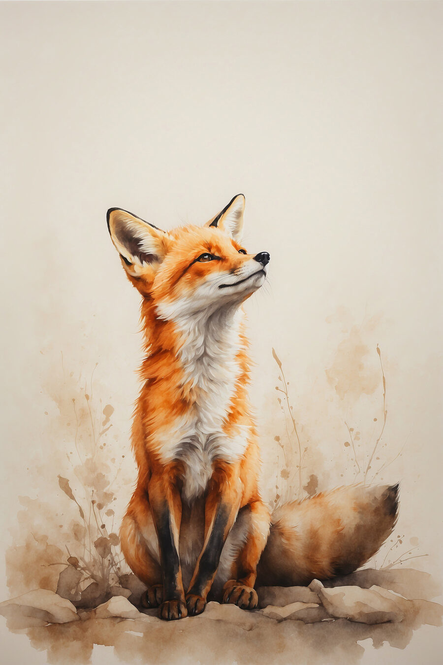 Vulpe privind în sus — design complet