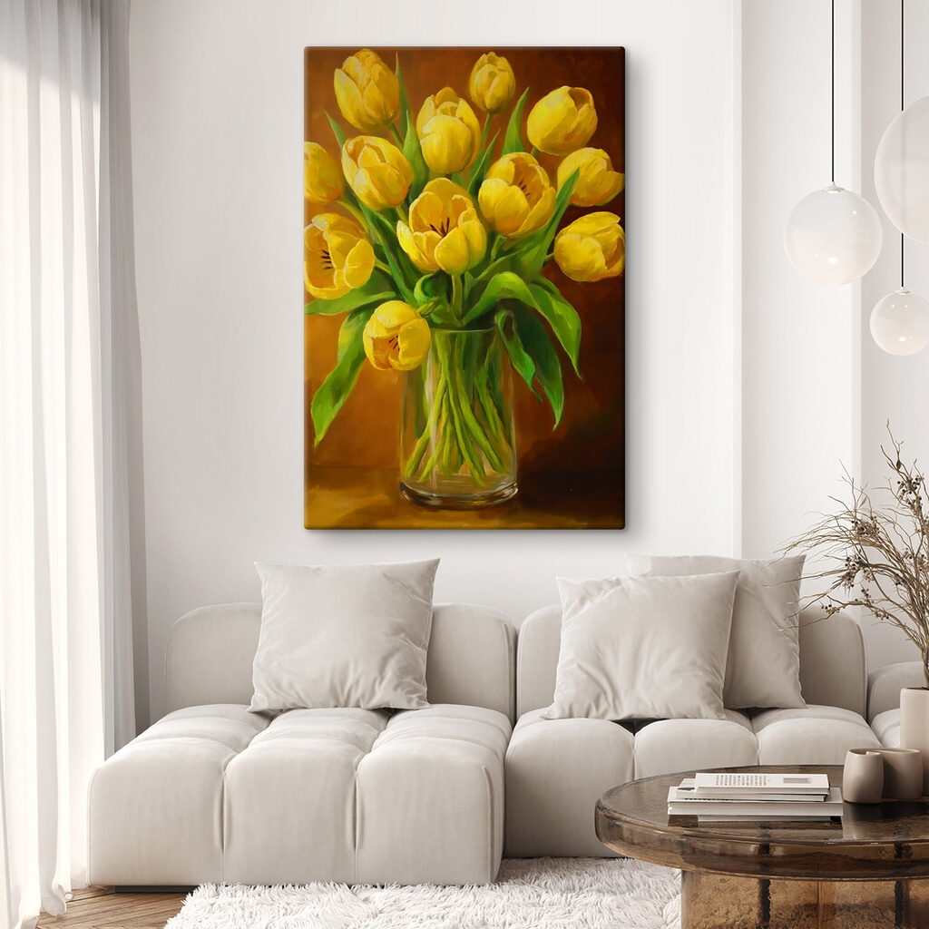 Lalele galbene în vază — interior 2