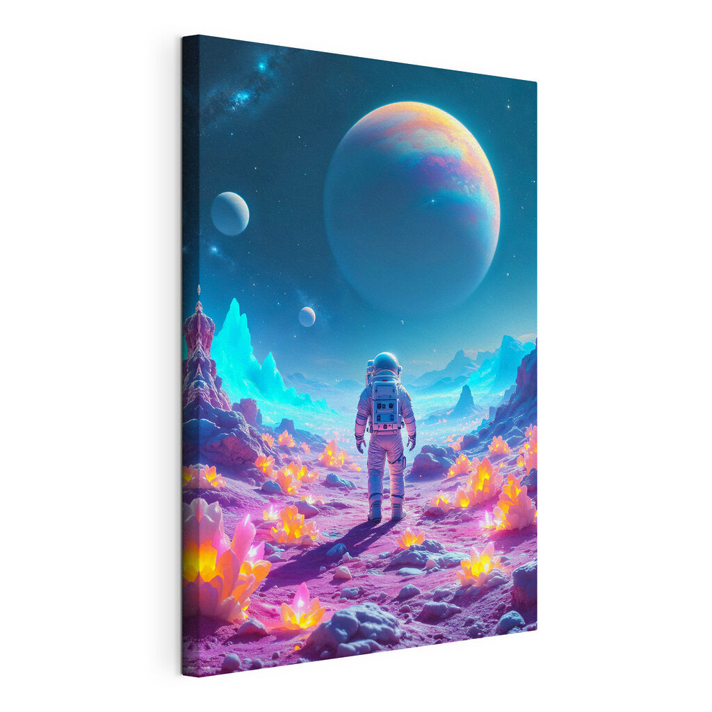 Astronaut în munți colorați — vizualizare produs